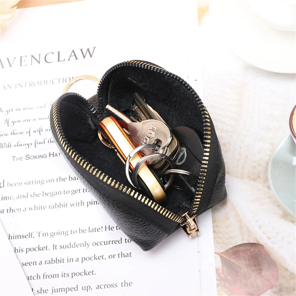 porte clés en cuir souple pour hommes et femmes, portefeuille de voiture, porte clés de maison, porte clés de gardien 007, sac à fermeture éclair, mini sac à cartes