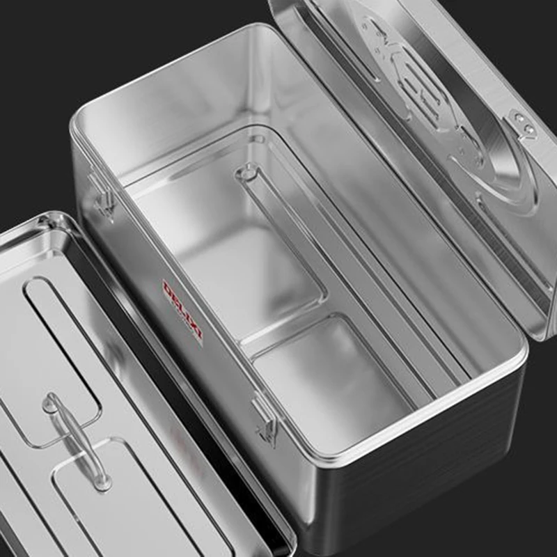mallette à outils multifonctionnelle, boîte à outils électronique en acier inoxydable, valise à outils, grand étui rigide portable étanche