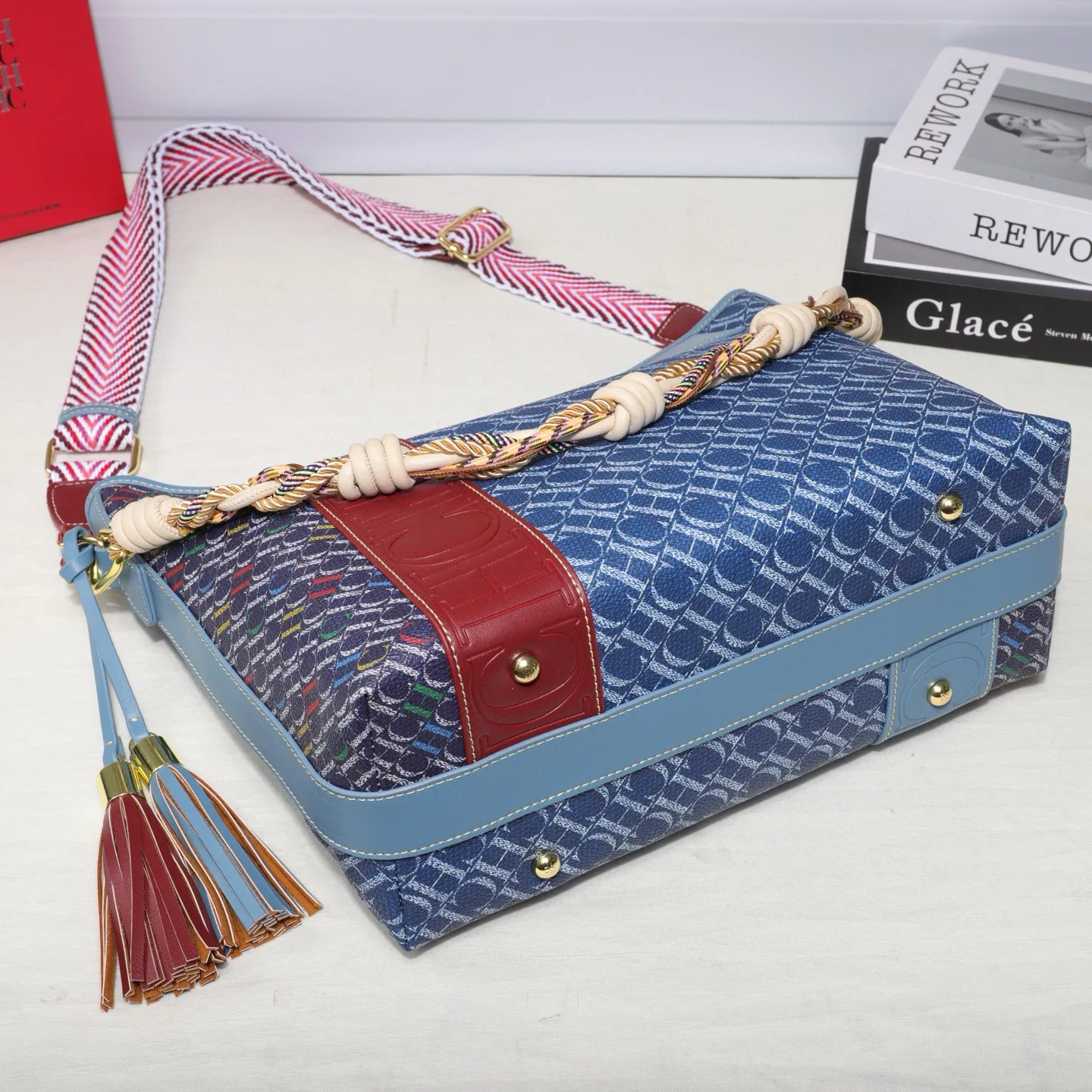 sac à main à motifs de luxe pour femmes – fourre tout convertible polyvalent et sac à main à bandoulière, sac à bandoulière imprimé chic, sac de travail spacieux