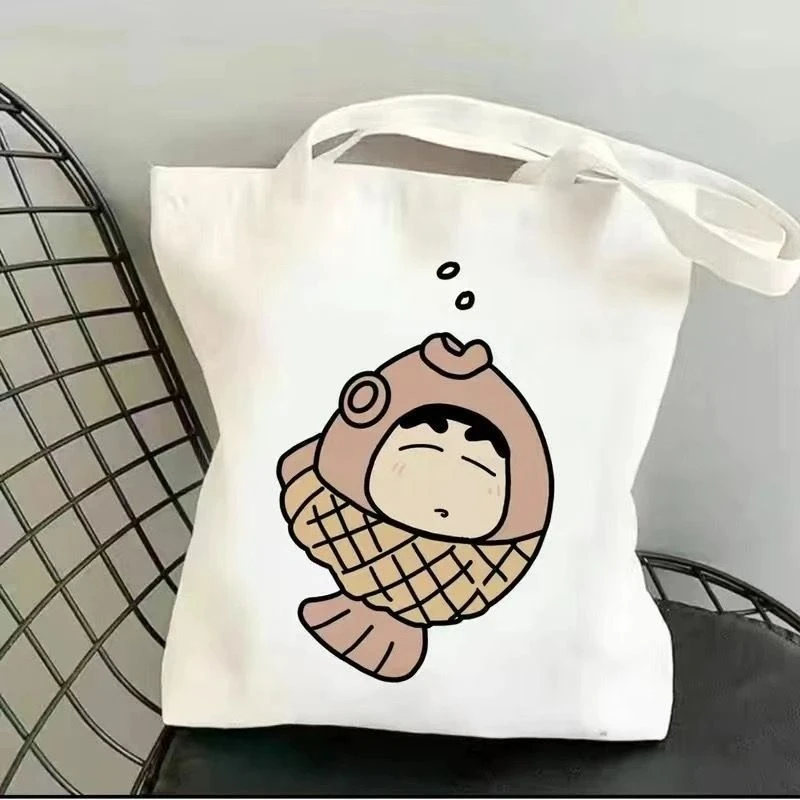 sac à main drôle shin chan, sac à bandoulière à la mode, écologique, grande capacité, portable, sac de shopping de loisirs, sac à dos cadeau