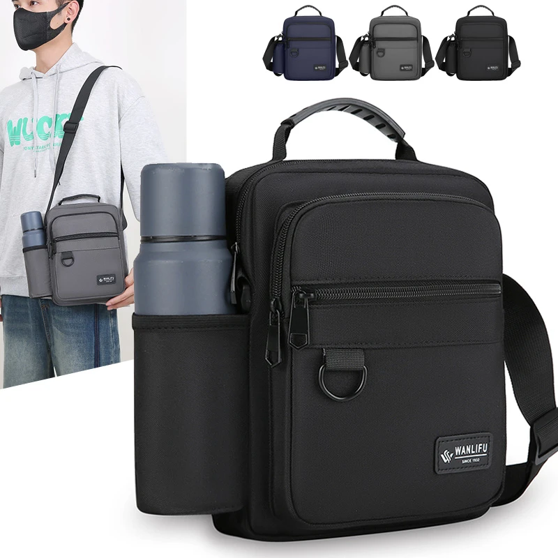 Sac à main décontracté pour hommes, sac à bandoulière de bonne qualité, sac de voyage facile, sac à bandoulière élégant avec poche pour bouteille