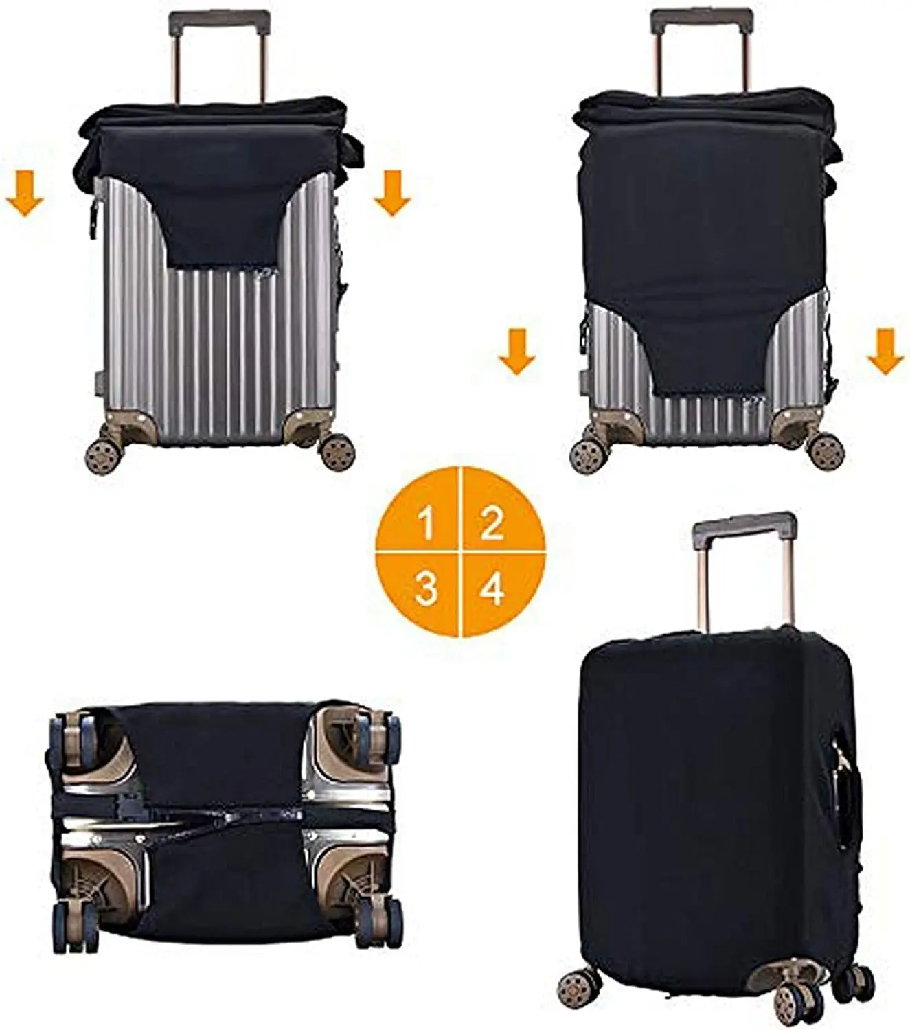 juste de bagage personnalisée avec photo et texte, protection de valise élastique personnalisée, lavable, double face, 1 pièce