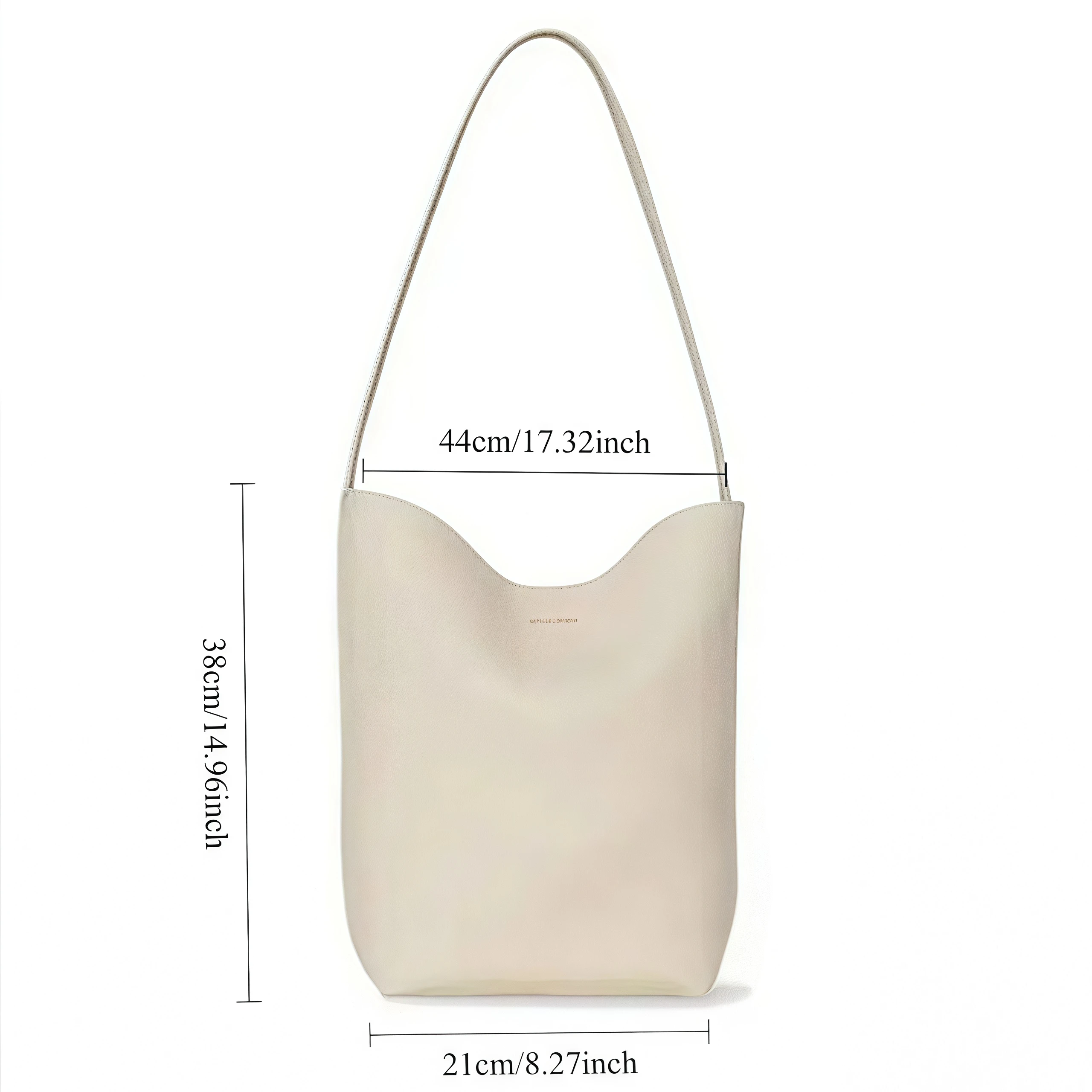 sac seau en cuir pour femme – sac fourre tout structuré souple avec poignée supérieure sur l'épaule, sac de jour minimaliste de luxe