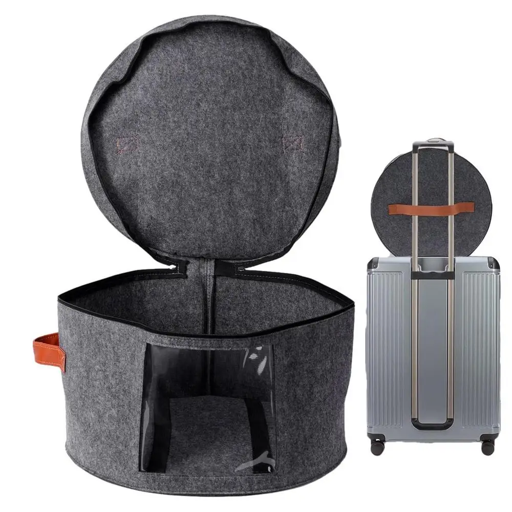 boîte de rangement de grande capacité avec couvercle à fermeture éclair, bacs de rangement multifonctions pour chapeaux, étui de voyage pour vêtements, e27