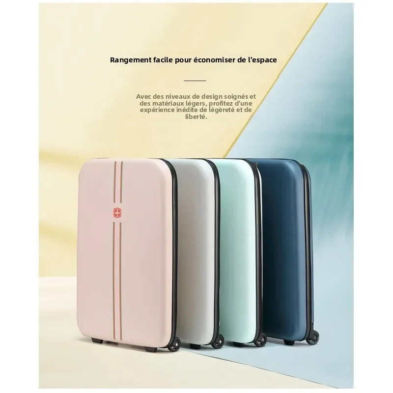 Valise de voyage d'affaires portable pliable 20/24 pouces - Bagage à main pliable compact pour un rangement et un transport faciles