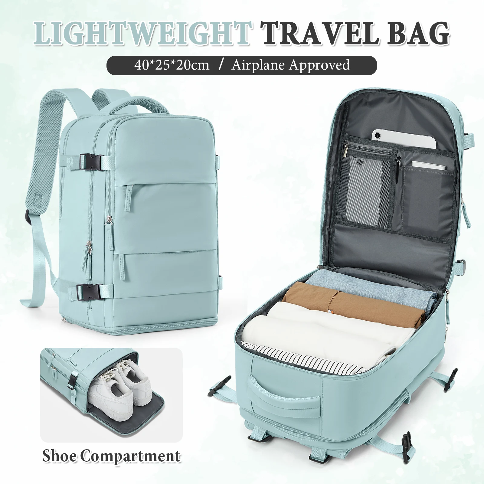 femmes hommes bagages à main sac à dos affaires collège ordinateur portable voyage sac à dos étanche à transporter mochila viaje cabina avion 40x20x25