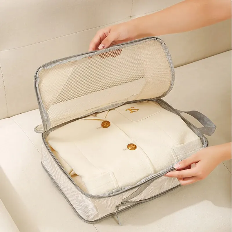 sac de rangement de voyage, cubes d'emballage compressibles, valise de voyage, organisateur de bagages, sac à main pliable et étanche