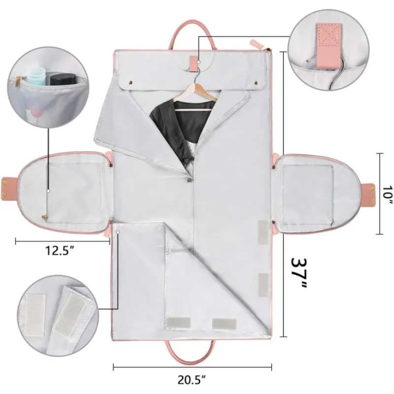 sacs à vêtements avec roulettes, sac polochon de transport pour valise à vêtements de voyage pour costume habillé, sac de vol transversible à roulettes pour week end
