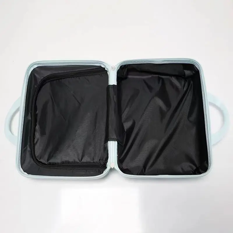 trousse de maquillage de grande capacité pour femme, valise à fermeture éclair, petite valise d'embarquement portable et légère, boîte de rangement, 16 po