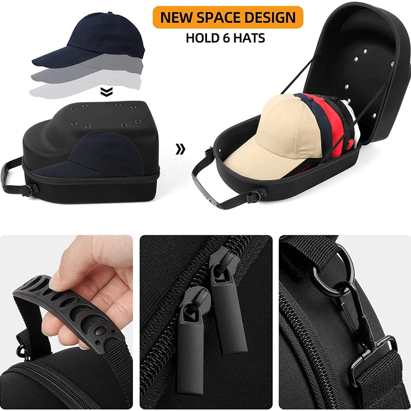 Étui de transport de chapeau de voyage en plein air portable, rangement de casquettes, coque rigide, boîte de protection de chapeau, étui de voyage, sac de transport de casquette de baseball