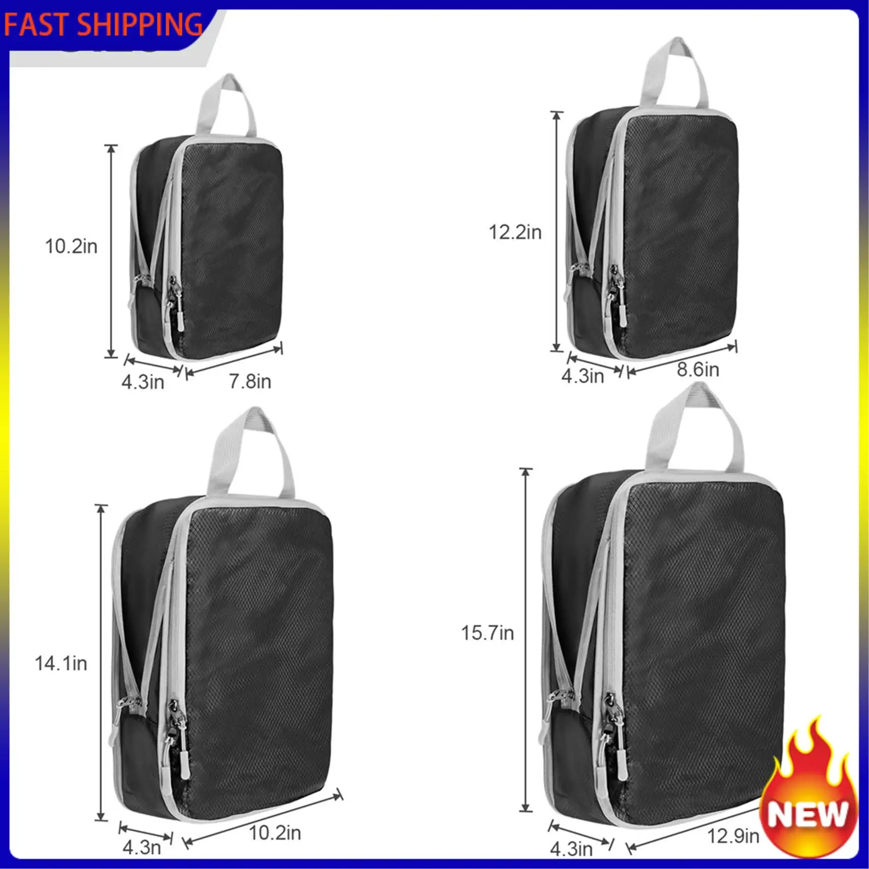 cubes d'emballage à compression tendance, 8 ensembles de cubes d'emballage ultralégers pour valise à main, emballage de voyage pour organisateur de valise b