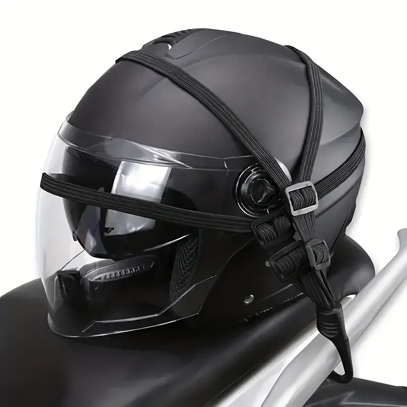 valise élastique pour moto, 1 pièce, avec crochet de sécurité, casque polyvalent, équipement de transport en maille, durable et élégante pour les voyages quotidiens
