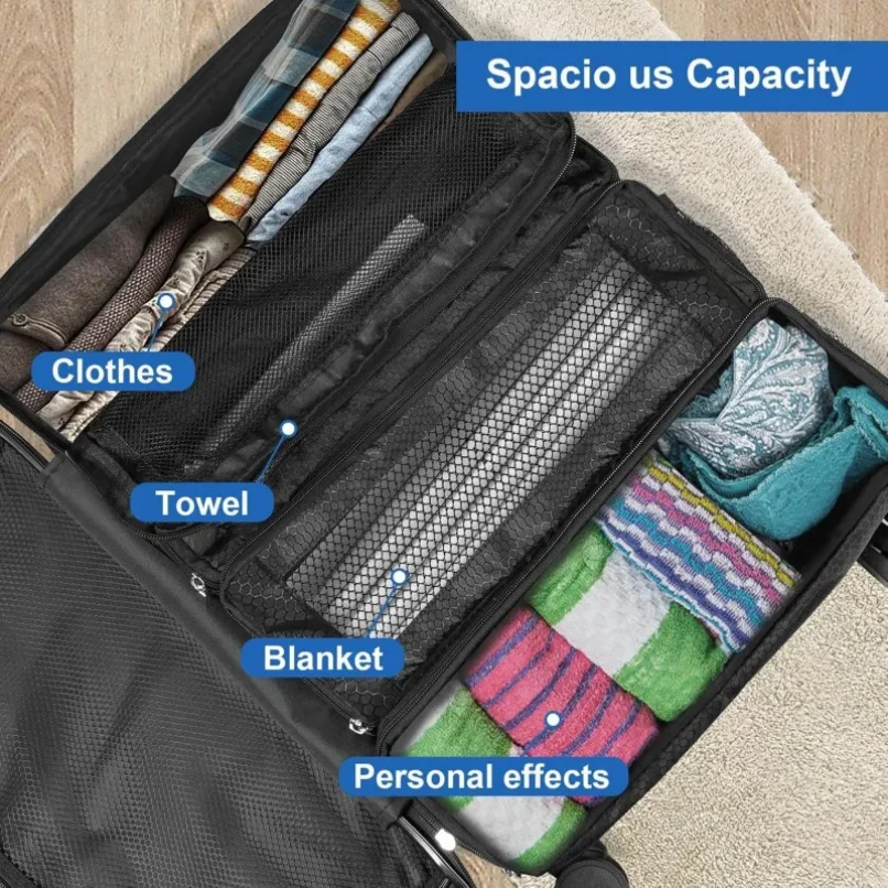 organisateur de valise, organisateur de bagages de voyage de grande capacité, étagère suspendue, emballage cube placard, sacs de rangement pliables suspendus