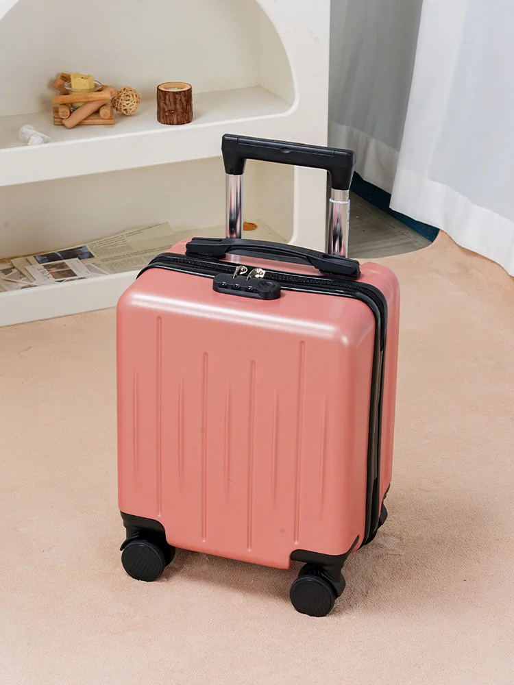 boîte à bagages à main de 14 pouces, valise de petite taille, roues pivotantes silencieuses simples et élégantes, adaptées aux hommes et aux femmes