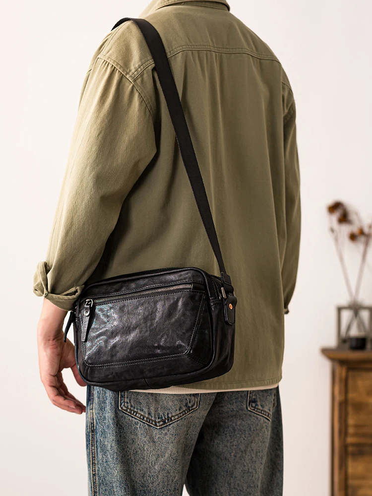 designers de mode fait à la main en cuir véritable sac à bandoulière pour hommes week end fête travail en cuir de vache adolescents comprimés sac à bandoulière