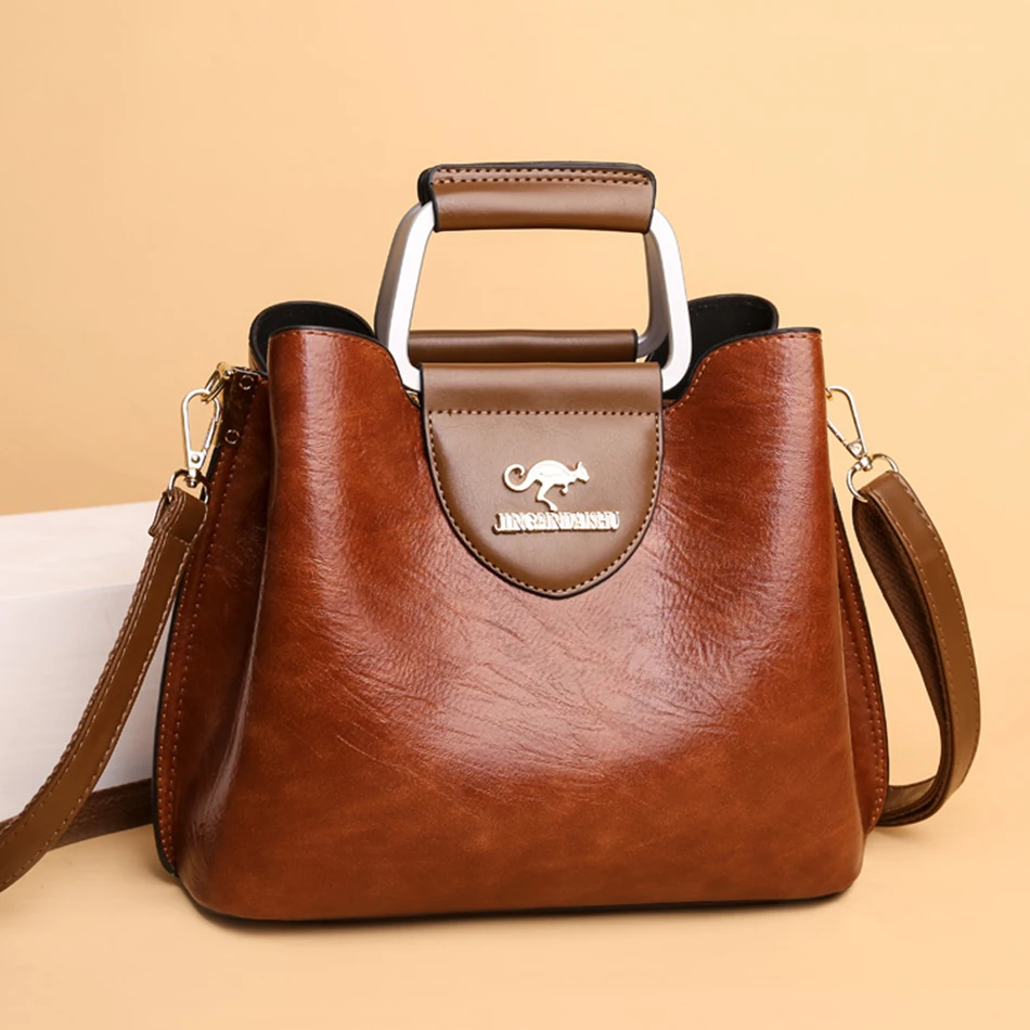 sac à main de luxe de styliste pour femmes, sacoche en cuir huilé de marque, fourre-tout à bandoulière, petit sac à la mode, 2024