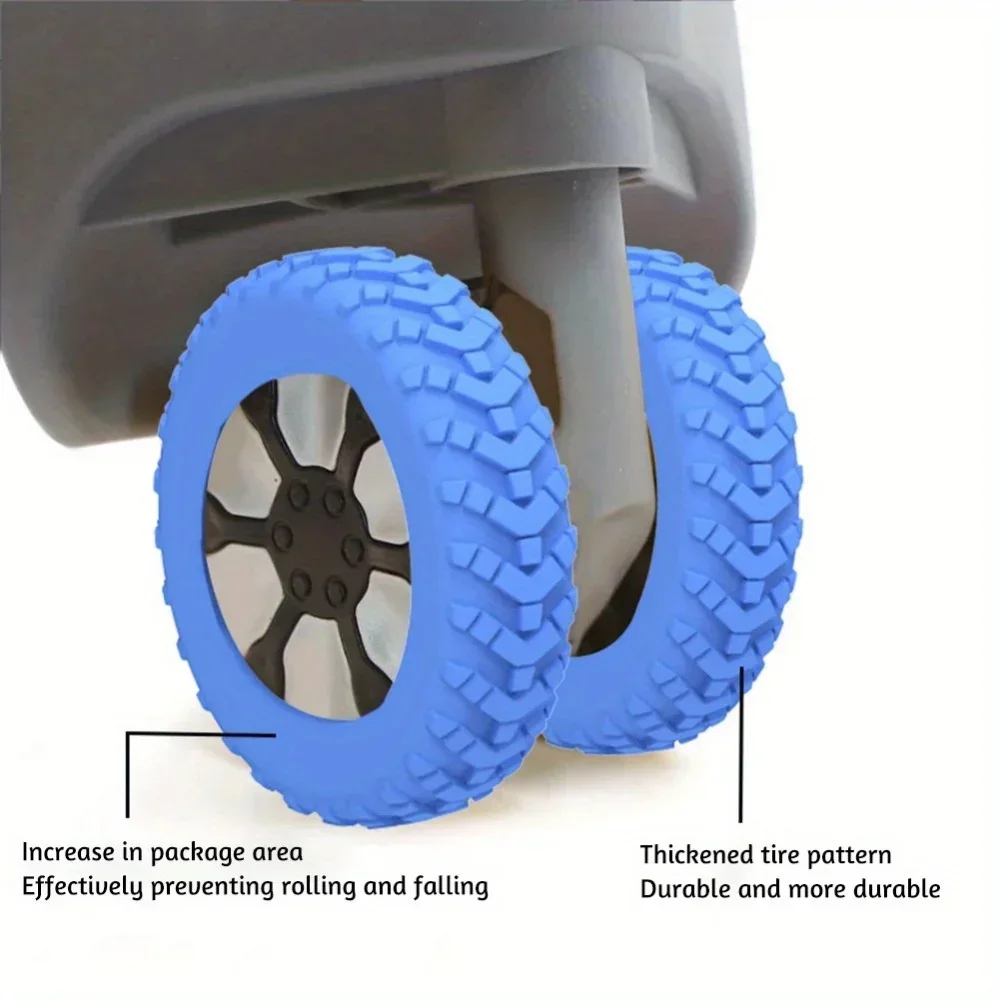 Housses universelles de roues de valise à bagages en Silicone, résistantes à l'usure, Protection de roulettes pour valise, accessoires de roues