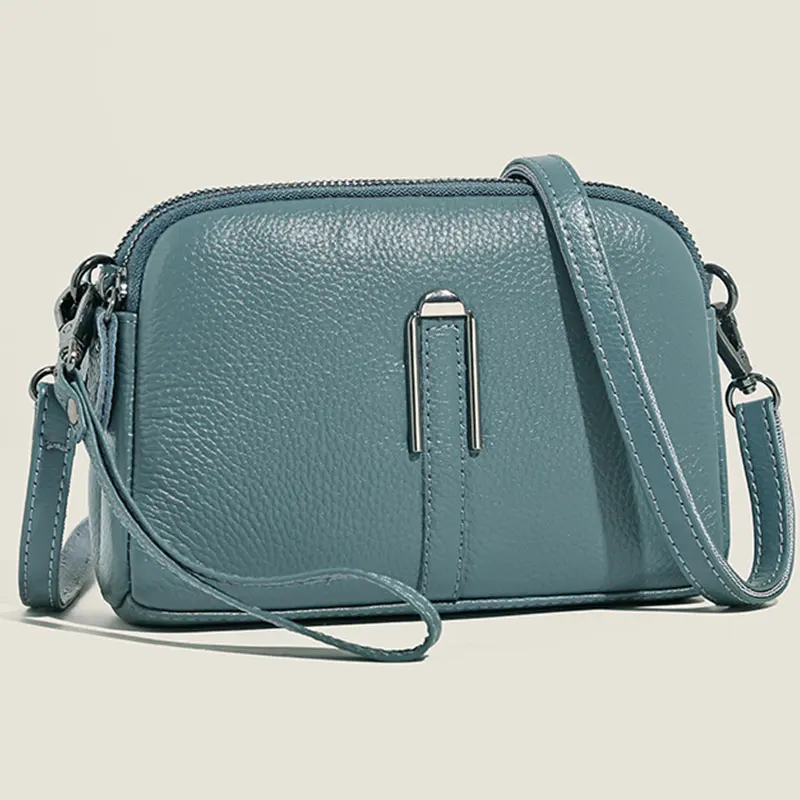 Sac à main de luxe en cuir véritable pour femmes, pochette pour téléphone, à bandoulière, 2022