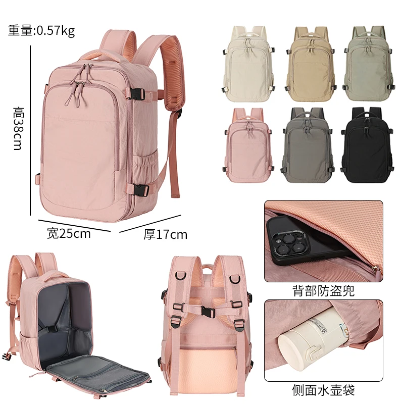 Grande capacité 180 ° Sac à dos ouvert, sac à dos de rangement multi-compartiments, sac de voyage d'affaires décontracté