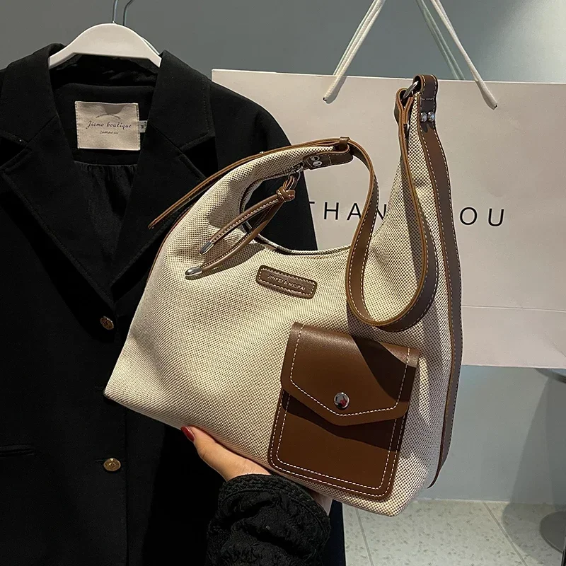 sacs à main créatifs au design populaire pour femmes, sac à bandoulière décontracté sous les bras, seau en toile de luxe de styliste, nouvelle collection