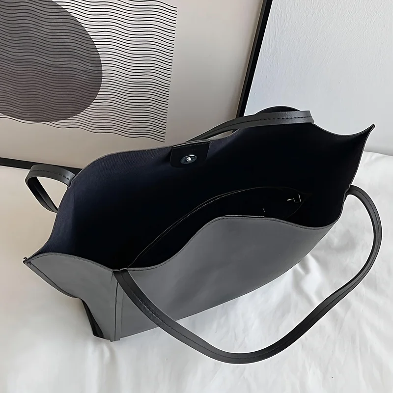 sac à main noir à la mode, grande capacité, léger et facile à transporter, le design rétro de sac à main à bandoulière unique est à la mode
