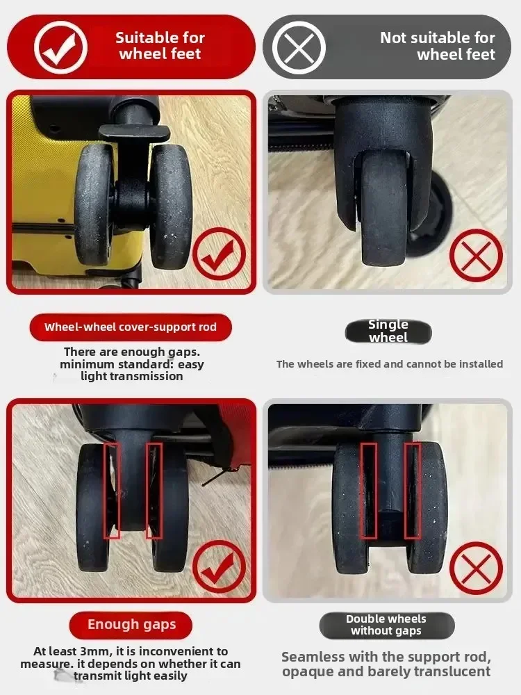 8 pièces valise à bagages universelle roues silicone résistant à l'usure chariots boîtier roulette pour valise
