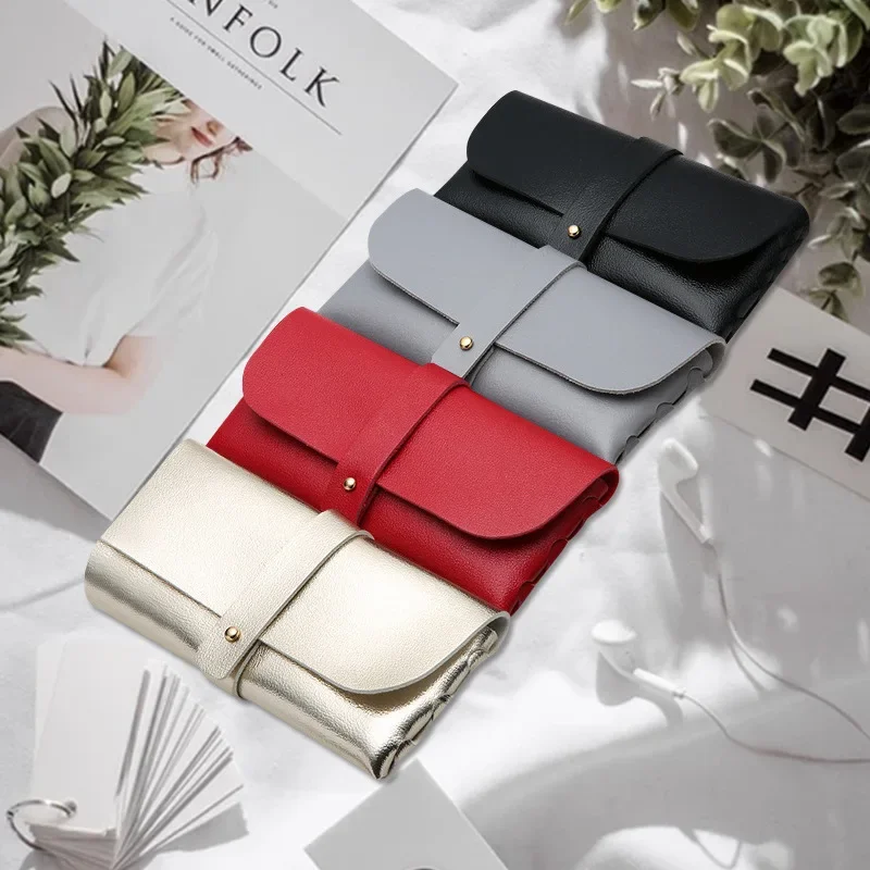 Étui souple pour lunettes de soleil en cuir pu, pochette à bijoux, mode hommes et femmes, boîte à lunettes de soleil, sac cadeau souple, grande taille