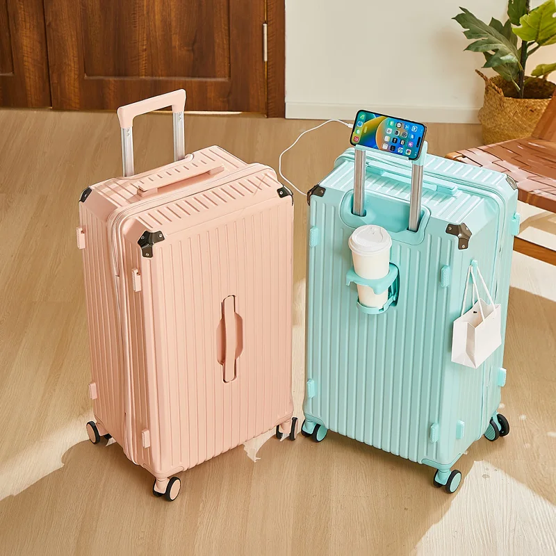 bagage 20 pouces | porte gobelet/valise multifonctionnelle étanche, transport à main, grande capacité, roue universelle, valise simple