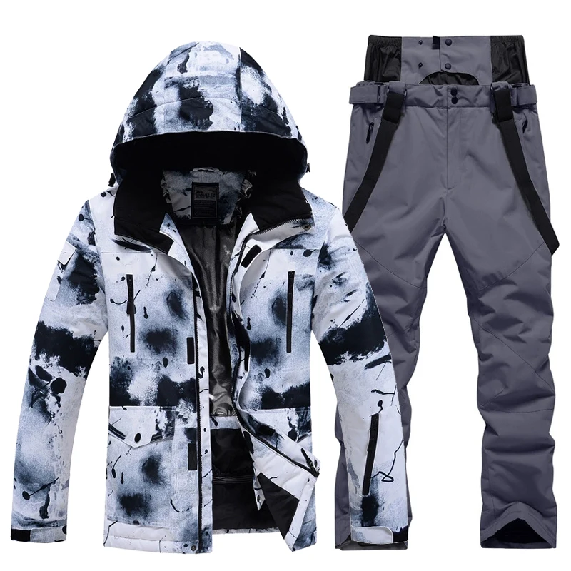 vêtements de combinaison de neige pour hommes et femmes, pantalons imperméables à bretelles d'hiver, salopette de ski et de snowboard, veste et pantalon d'hiver glacé