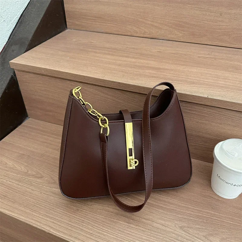 Sac à bandoulière en cuir PU de luxe pour femmes, sacs à main Design décontractés de couleur unie, bourse de marque, pochette de shopping à la mode, 2024