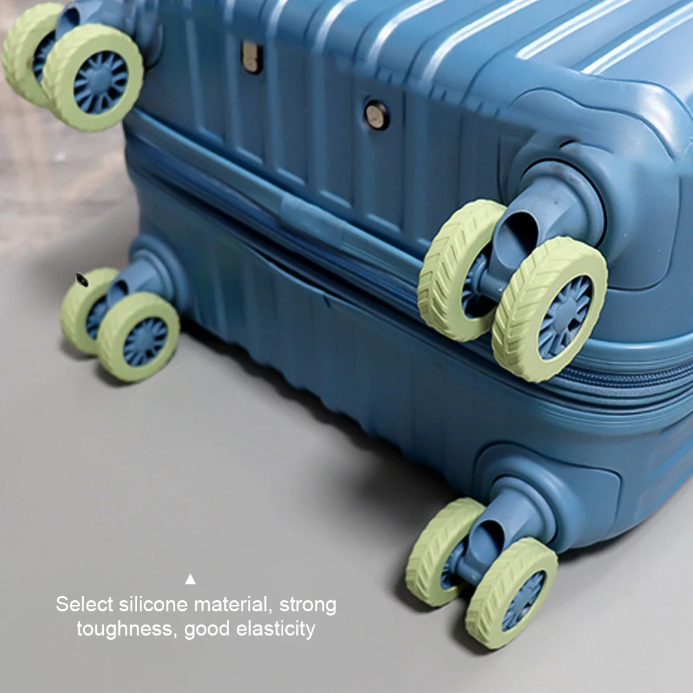 protecteur de roue en silicone, 4 pièces, compartiment à bagages, housse de protection de roue, boîtier de chariot, manchon à roulettes silencieux, accessoires de valise