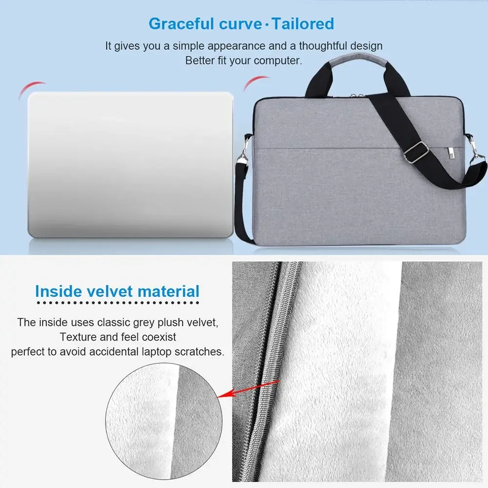 sac pour ordinateur portable, sac à main à bandoulière, pochette pour ordinateur portable, porte documents 133 14 156 pouces pour lenovo hp huawei asus dell samsung