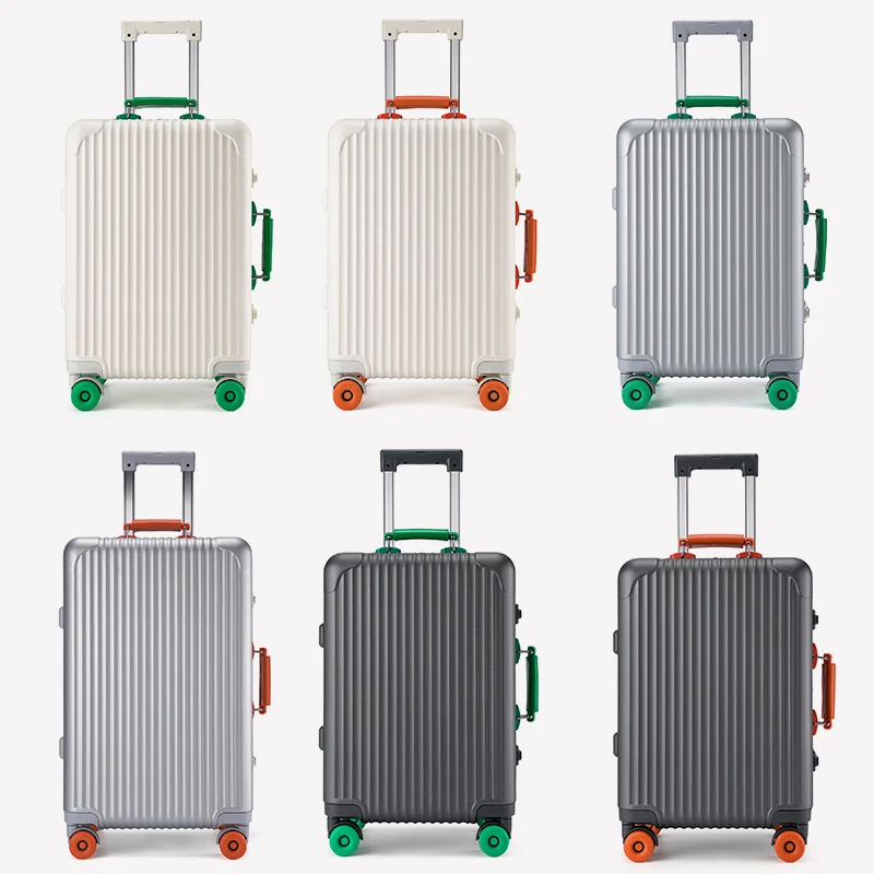 bagage étudiant simple à poignée large de 20 pouces, valise de voyage pour hommes de grande capacité de 24 pouces, cadre en aluminium de 26 pouces rol