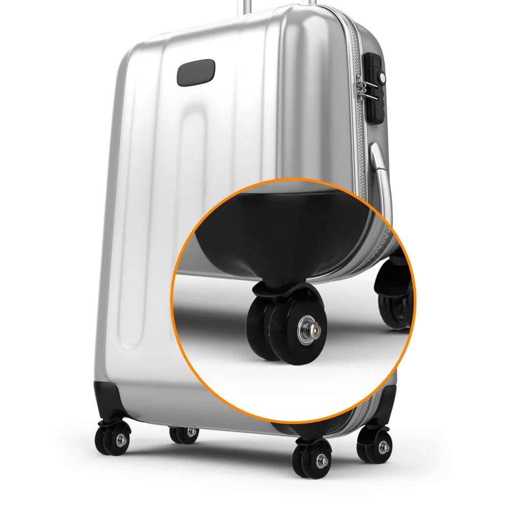 roues de valise silencieuses, chariot en caoutchouc, roulettes à bagages, sac de voyage durable de haute qualité, accessoires de réparation de roues pour roulement silencieux