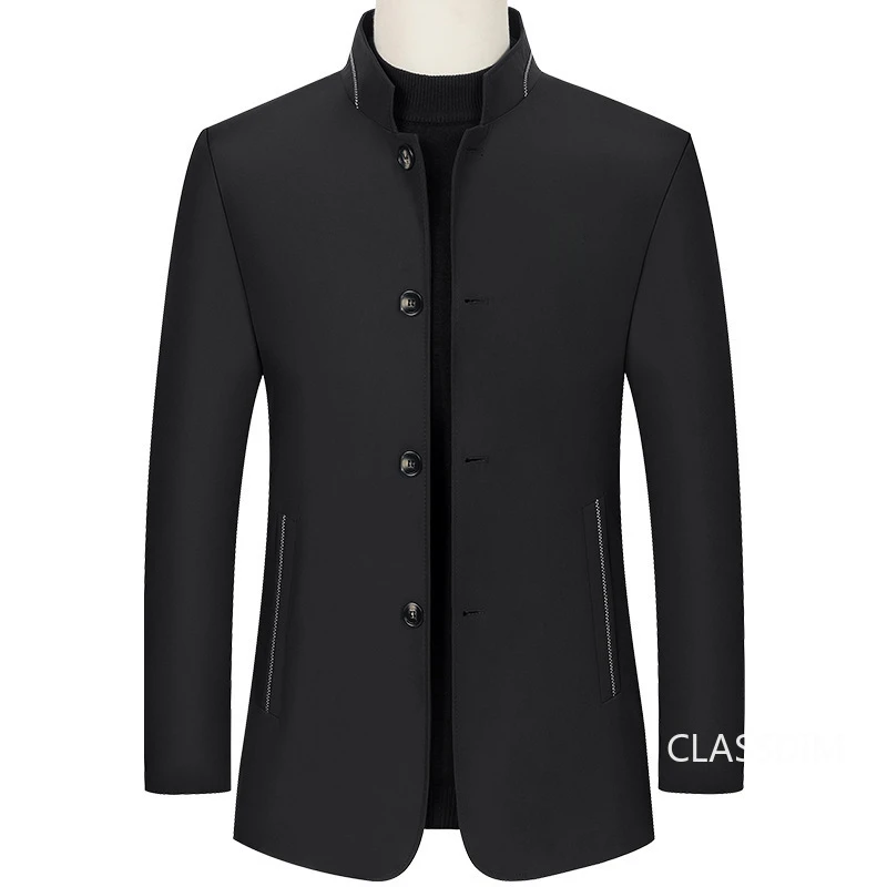 Hommes Blazers costumes vestes col montant affaires costumes décontractés manteaux mâle Slim Fit Blazers vestes Blazers manteaux taille 4XL