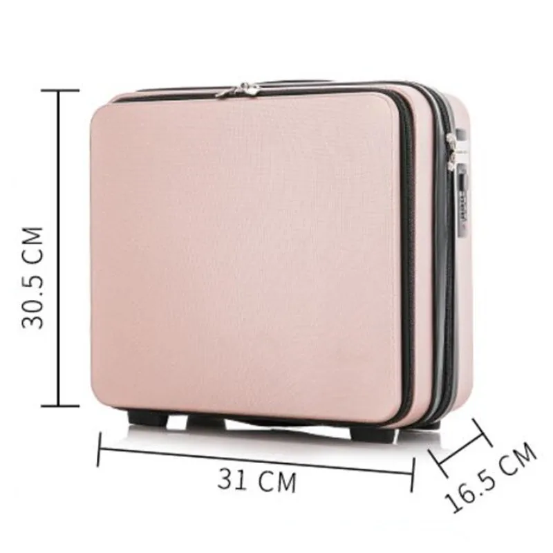 petite valise légère 16 pouces, sac cosmétique, boîte de rangement, 16.5x30.5x31cm