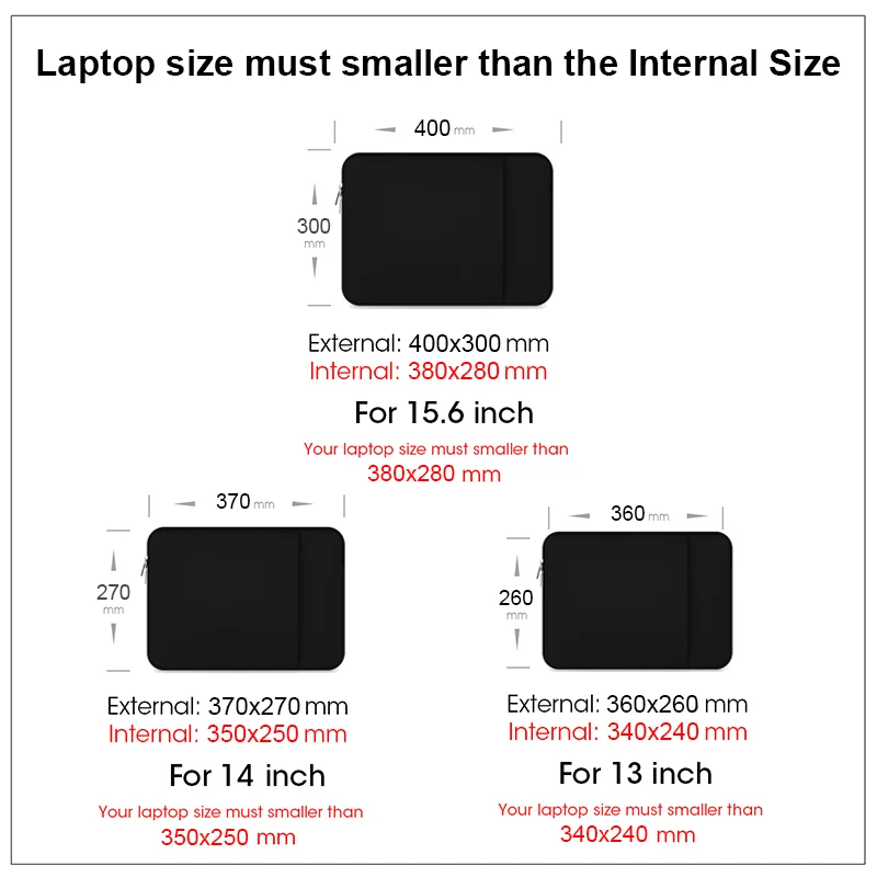 Étui pour ordinateur portable pour macbook air pro 13 14 15.6 xiaomi lenovo asus dell hp, housse pour ordinateur portable 13.3 pouces, étui de protection noir gris