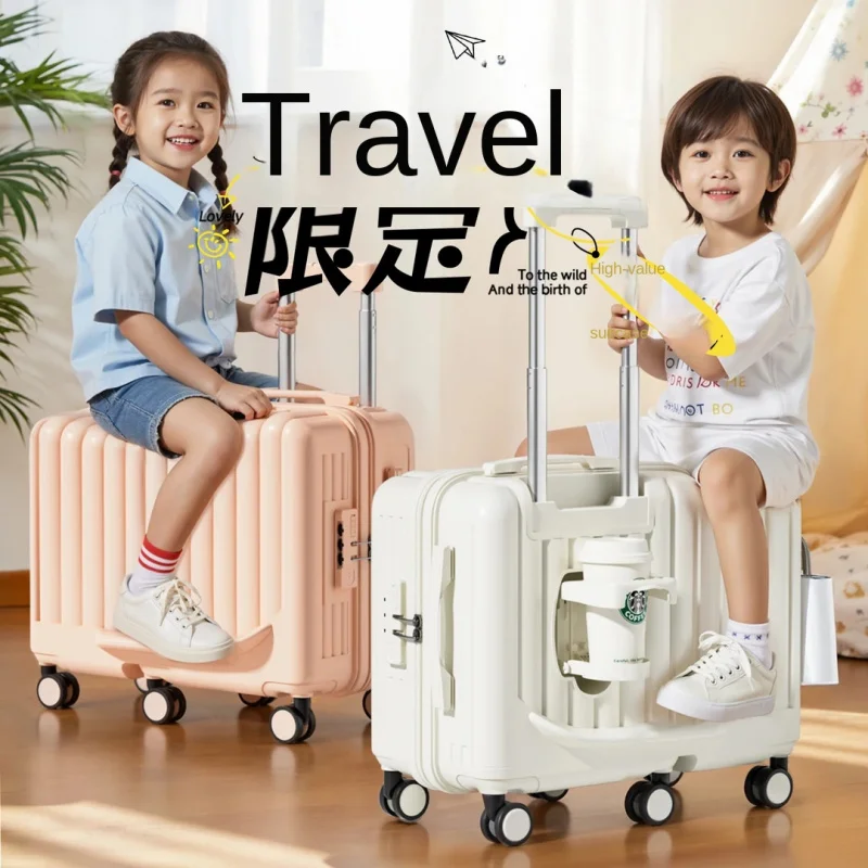 bagage roulant pour enfants valise à main de 20 pouces avec fonction de conduite pour chariot de voyage pour garçons et filles