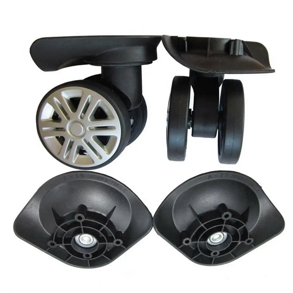 roulettes pivotantes à double rouleau pour bagages, 2 pièces, a19, silencieuses, universelles, pivotantes à 360 degrés, pour valise de voyage