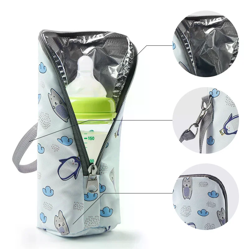 sac de voyage portable pour biberon, étui de voyage avec conception isolée, organisateur de biberon pour voyage et alimentation en plein air