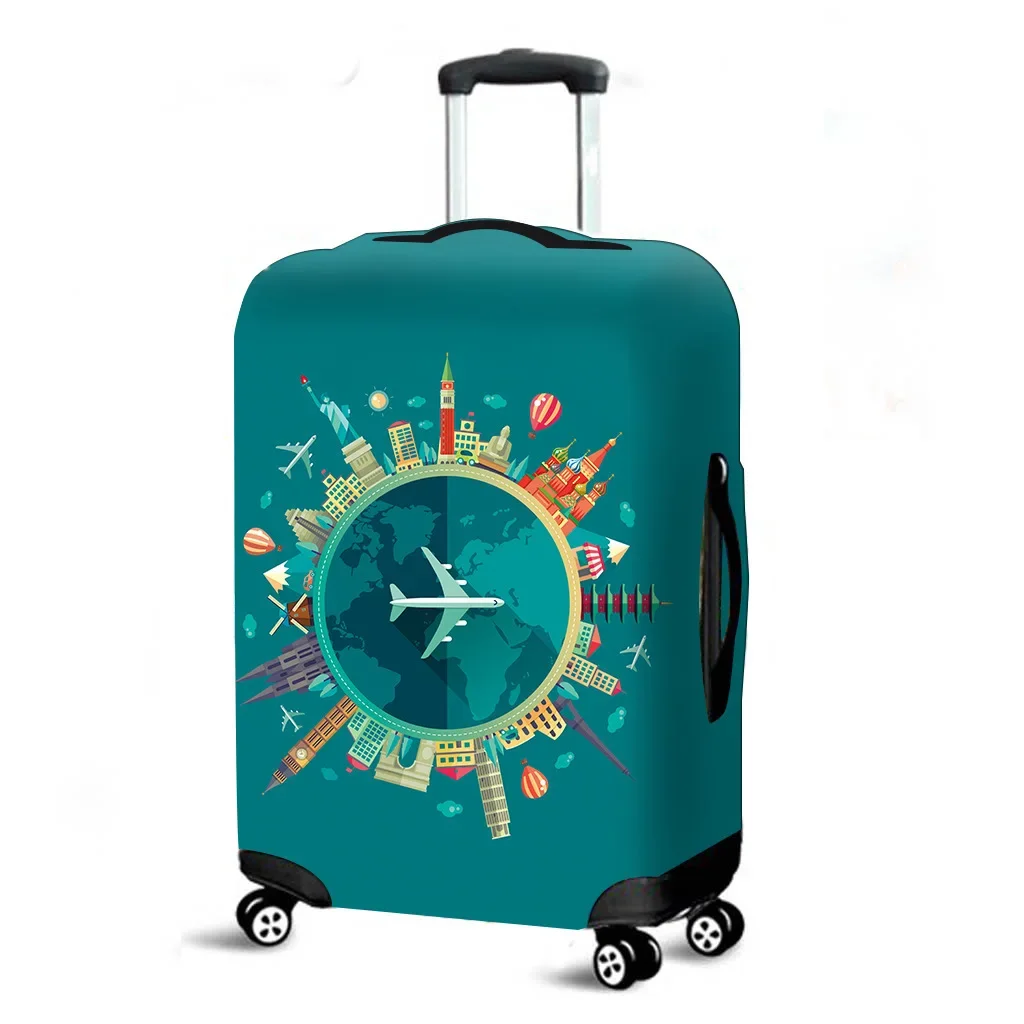 housse élastique anti poussière pour bagages de vacances, sac de protection avec roues universelles, coque extérieure de valise en cuir