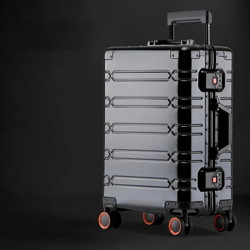 valise de voyage tout en aluminium de haute qualité, bagage à roulettes, bagage à roulettes, cabine à main, 100% po, 20 po, 24/29