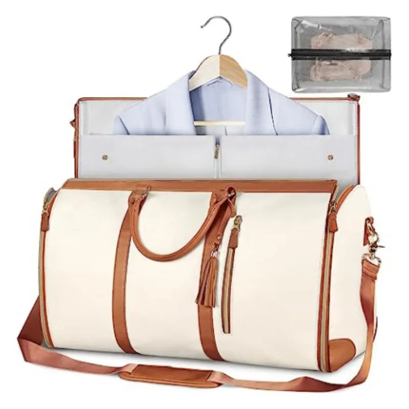 valise pliante en cuir pu de grande capacité pour femmes, bagage à main personnalisable, sac de voyage, rangement multifonction