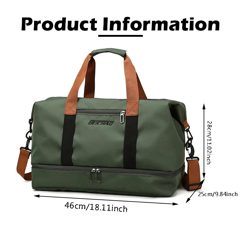 nouveau grand sac de voyage homme femme grande capacité bagage à main séparation sèche humide sport fitness sac court distance voyage paquet