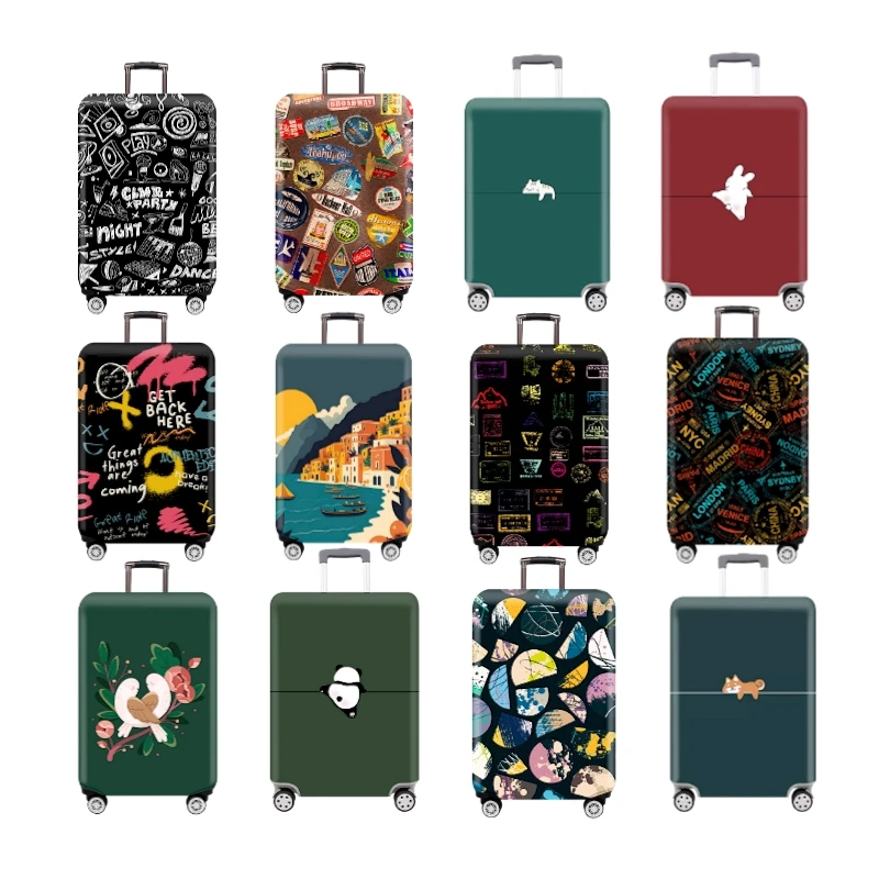 housse de protection élastique épaisse pour bagages, combinaison à fermeture éclair pour sac de 18 à 32 pouces, housse de valise, housse de chariot, accessoires de voyage