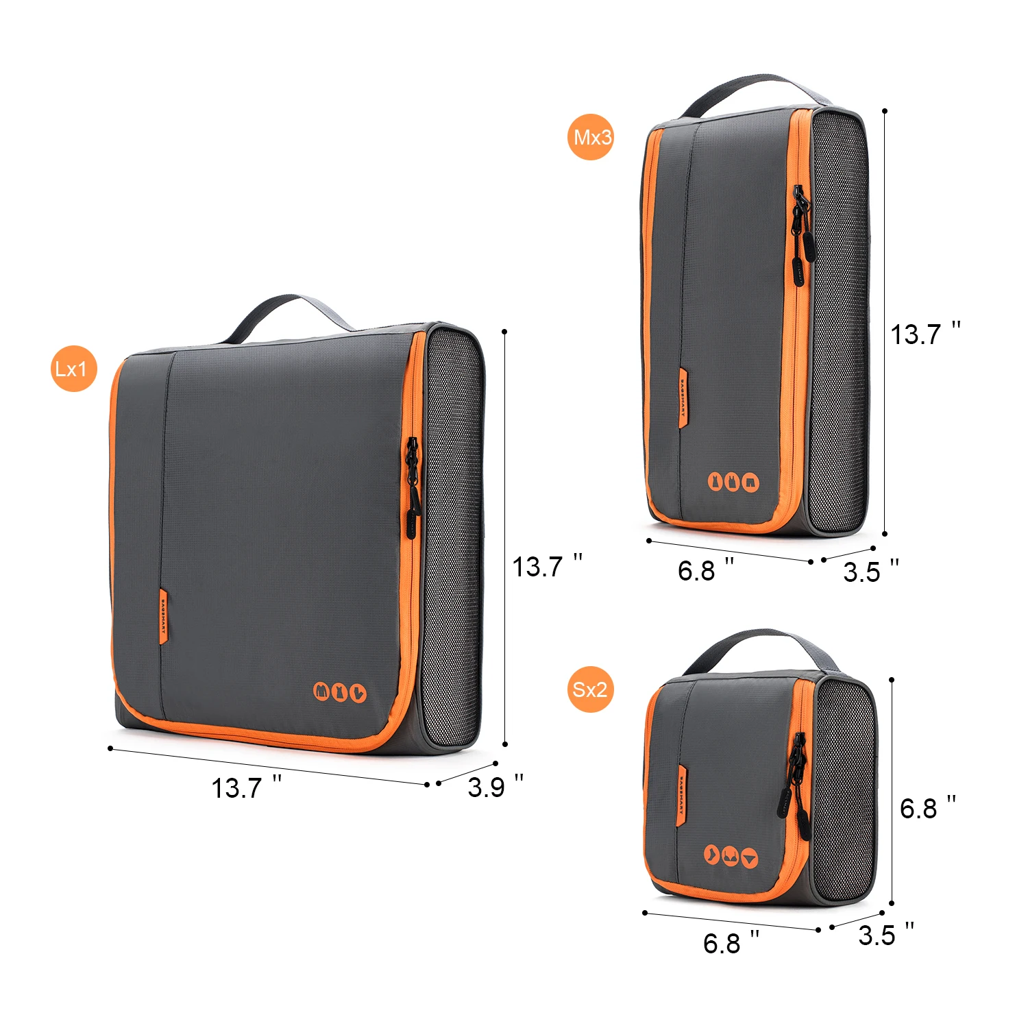 organisateur de voyage léger pour hommes, 6 pièces, sacs intelligents, cubes d'emballage pour valises à cadre métallique, organisateurs de valise pour femmes