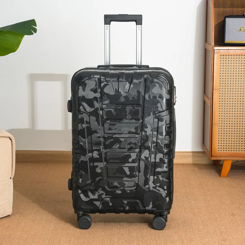 valise à bagages camouflage 20/24/28 pouces avec poignée de voyage et roues universelles pour hommes et femmes avec une grande taille