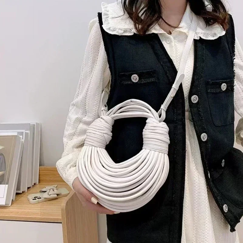 sacs à main pour femmes nouveau concepteur de luxe bandoulière tissé à la main nouilles sacs corde nouée tiré hobo argent soirée pochette chic