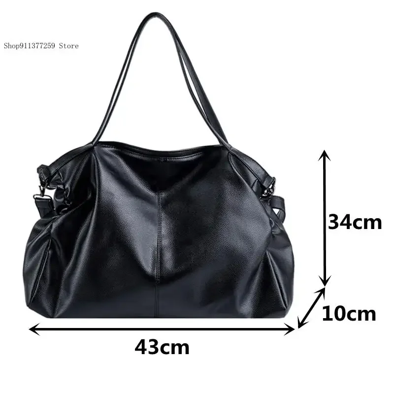 grand sac à main en cuir souple pour femme, sac à bandoulière, sac à provisions, haute qualité, voyage initié