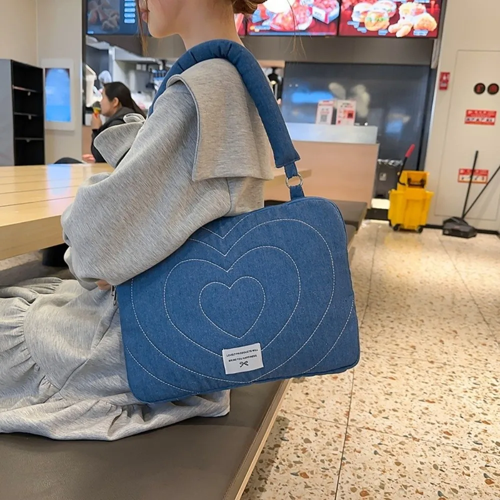 sac d'ordinateur de mode moderne 14 pouces, pochette d'ordinateur brodée avec nœud papillon, étui de transport souple antichoc pour tablette, lieu de travail